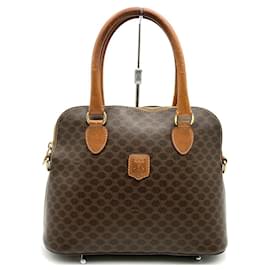 Céline-Celine Macadam Brown Leather Handbag-Brown