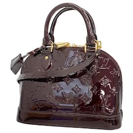 Louis Vuitton-Louis Vuitton Vernis Alma BB Handbag-Dark red
