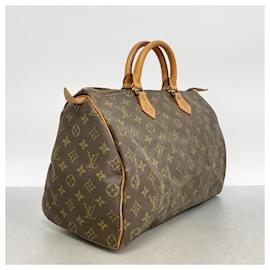 Louis Vuitton-Louis Vuitton Monogram Speedy 35 Handbag-Brown