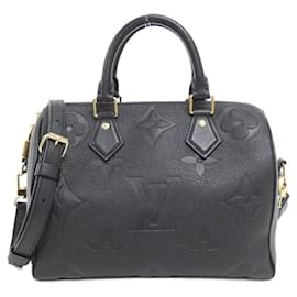 Louis Vuitton-Louis Vuitton Monogram Empreinte Speedy Bandouliere 25cm Boston Bag-Black