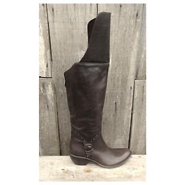 Autre Marque Fru.it Leather Boots Dark Brown Dark brown