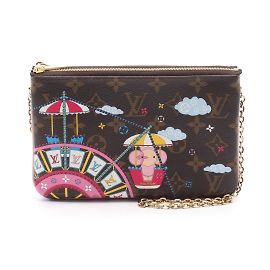 Sac à épaule Louis Vuitton Pochette Double Zip Monogram Vivienne Marron Multicolore