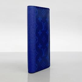 Louis Vuitton-Louis Vuitton Long Wallet Taigarama Portefeuille Brazza M30297 Cobalt-Blue