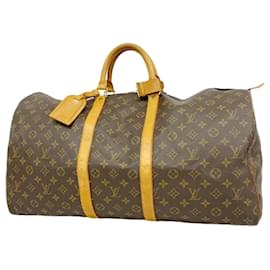 Louis Vuitton-Louis Vuitton Monogram Keepall 55 Boston Bag-Brown