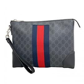 Gucci-Gucci Clutch Bag GG Supreme Sherry Line 523603-Black