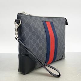 Gucci-Gucci Clutch Bag GG Supreme Sherry Line 523603-Black