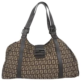 Fendi-Fendi Zucchino Shoulder Bag-Brown