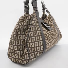 Fendi-Fendi Zucchino Shoulder Bag-Brown