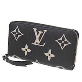 Louis Vuitton-Louis Vuitton Monogram Empreinte Zippy Wallet-Black,Beige,Monogram