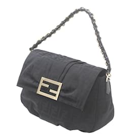 Fendi-Fendi Zucca Shoulder Bag-Black