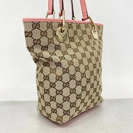 Gucci-Gucci Tote Bag GG Canvas-Brown,Pink