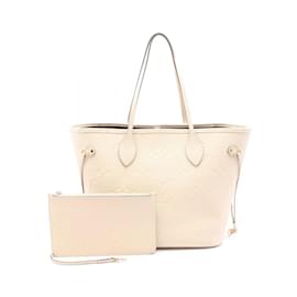 Louis Vuitton-Louis Vuitton Neverfull MM Tote Bag-Cream