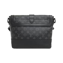 Louis Vuitton-Louis Vuitton Monogram Eclipse Saumur Messenger Shoulder Bag-Black