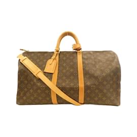 Louis Vuitton-Louis Vuitton Monogram Keepall Bandouliere 55cm Boston Bag-Brown