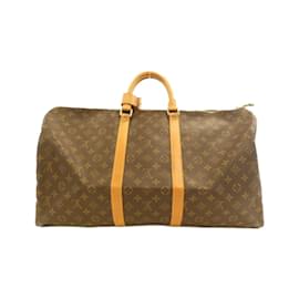 Louis Vuitton-Louis Vuitton Monogram Keepall Bandouliere 55cm Boston Bag-Brown