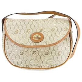 Christian Dior-Christian Dior Honeycomb Shoulder Bag-Brown,Beige