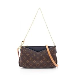 Louis Vuitton-Louis Vuitton Pallas Clutch Marine Handbag-Brown,Navy blue,Monogram