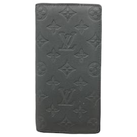 Louis Vuitton-Louis Vuitton Long Wallet Monogram Shadow Portefeuille Brazza M62900 Noir-Black
