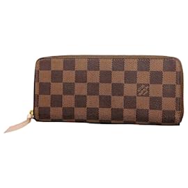 Louis Vuitton-Louis Vuitton Long Wallet Damier Portefeuille Clemence-Pink,Damier ebene