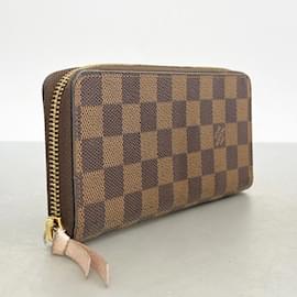 Louis Vuitton-Louis Vuitton Long Wallet Damier Portefeuille Clemence-Pink,Damier ebene
