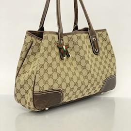 Gucci-Gucci Tote Bag GG Canvas Princess-Brown