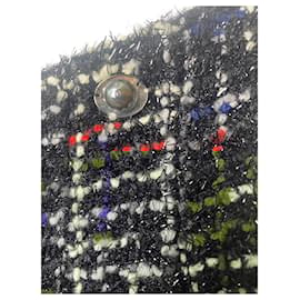 Chanel-Chanel 17A Paris Cosmopolite Fantasy Tweed Black Red Blue White Shorts FR 36-Black,White,Blue,Dark red