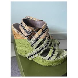 Missoni-Sandales à talons compensés-Multicolore