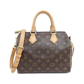 Louis Vuitton-Sac Boston Louis Vuitton Monogram Speedy Bandoulière 25 cm-Marron,Monogramme