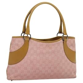 Gucci-GUCCI GG Canvas Tote Bag Pink Silver 113015 Auth 118012-Silvery,Pink