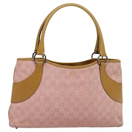 Gucci-GUCCI GG Canvas Tote Bag Pink Silver 113015 Auth 118012-Silvery,Pink