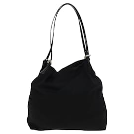 Fendi-FENDI Tote Bag Nylon Black Silver Auth ep8593-Black,Silvery