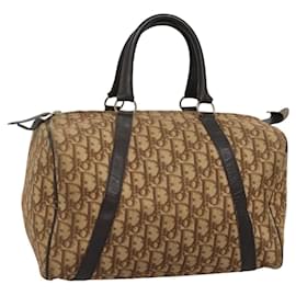 Christian Dior-Christian Dior Trotter Canvas Boston Bag Brown Auth 118125-Brown