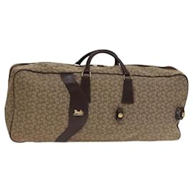 Céline-CELINE C saluki Boston Bag Canvas Beige Gold Auth KD400-Beige,Golden