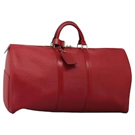 Louis Vuitton-LOUIS VUITTON Epi Keepall 55 Boston Bag Red M42957 LV Auth 117848-Red