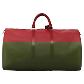 Louis Vuitton-LOUIS VUITTON Epi Keepall 55 Boston Bag Red M42957 LV Auth 117848-Red