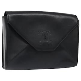 Céline-CELINE Shoulder Bag Leather Black Gold Auth ar13378-Black,Golden