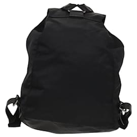 Prada-PRADA Backpack Nylon Black Silver Auth 117500-Black,Silvery