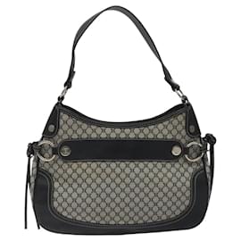 Céline-CELINE Macadam Canvas Shoulder Bag Gray Silver Auth 118368-Brown,Silvery