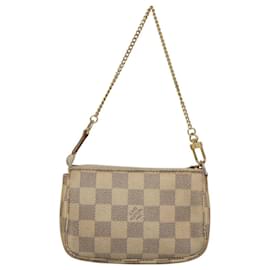 Louis Vuitton-LOUIS VUITTON Mini Pochette Accessoires Damier Azur Pouch N63005 Auth 117763-Autre