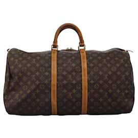 Louis Vuitton-LOUIS VUITTON Monogram Keepall 55 Boston Bag M41424 LV Auth BD1588-Monogram