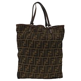 Fendi-FENDI Zucca Canvas Tote Bag Brown Auth bs24286-Brown