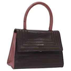 Fendi-FENDI Hand Bag Leather Brown Gold Auth ar13375-Brown,Golden