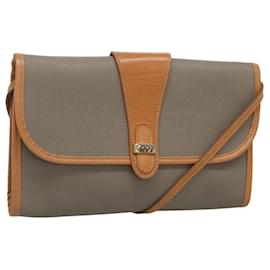 Christian Dior-Christian Dior Shoulder Bag Leather PVC Beige Gold Auth ar13414-Beige,Golden