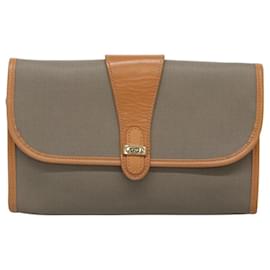 Christian Dior-Christian Dior Shoulder Bag Leather PVC Beige Gold Auth ar13414-Beige,Golden