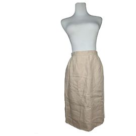 Falda de lino vintage Courreges beige Beige