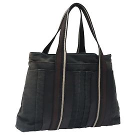 Hermès HERMES Troca Horizontal MM Tote Bag Canvas Black Auth bs24178 Black