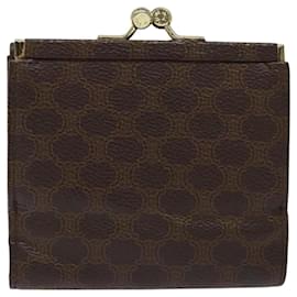 Céline-CELINE Macadam Canvas Compact Wallet PVC Leather Brown Auth yk17906-Brown