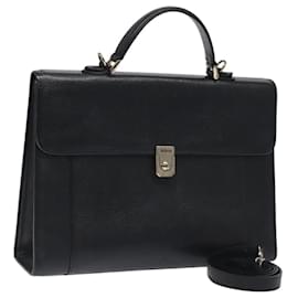 Autre Marque-Burberrys Hand Bag Leather 2way Black Silver Auth ep8599-Black,Silvery