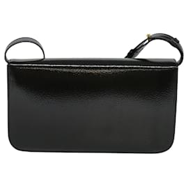 Céline-CELINE Circle Shoulder Bag Enamel Green Gold Auth 117994-Golden,Green