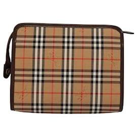 Autre Marque-Burberrys Nova Check Accessory Pouch Canvas Beige Auth yk17888-Beige